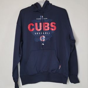Chicago Cubs Majestic MLB Authentic Collection Pullover Hoodie Mens Large